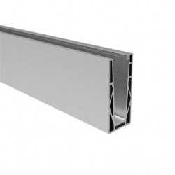 Profil montażowy dla szkła od 12 do 21,52 mm, odcinek 2,5 mb, 1,0 kN, Aluminium, satynowany