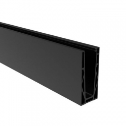 Profil montażowy dla szkła od 12 do 21,52 mm, odcinek 2,5 mb, 1,0 kN, Aluminium, czarny