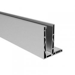 Profil montażowy F dla szkła od 12 do 21,52 mm, odcinek 2,5 mb, 1,0 kN, Aluminium, satynowany