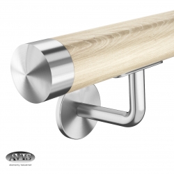 Poręcz Ø42,0 mm, wsporniki model S111, drewno dębowe naturalne + lakier