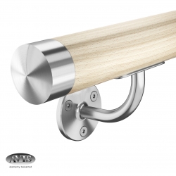 Poręcz Ø42,0 mm, wsporniki model S112, drewno bukowe naturalne + lakier