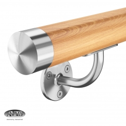 Poręcz Ø42,0 mm, wsporniki model S112, malowana proszkowo w efekcie drewna