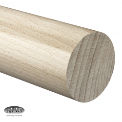 Pochwyt drewniany - bukowy, surowy Ø48,0 x 3000 mm