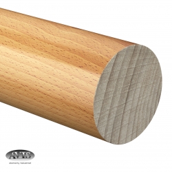 Pochwyt drewniany - bukowy, lakier, Ø48,0 x 2500 mm